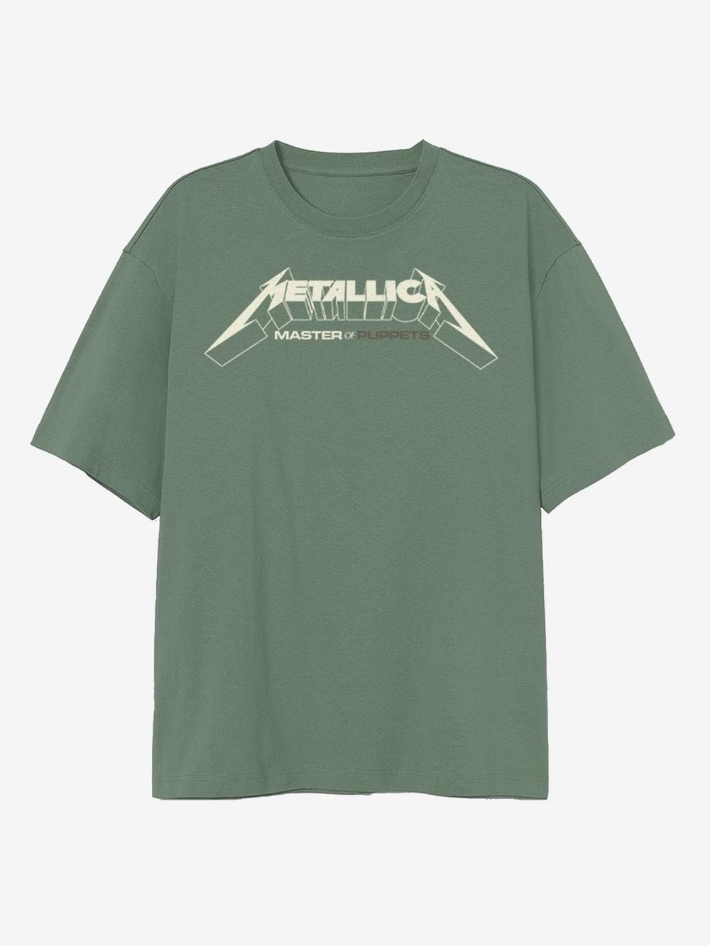 BNWT Hot Topic Metallica "Master of Puppets" Graphic Tee - Sage Green, Sz Small